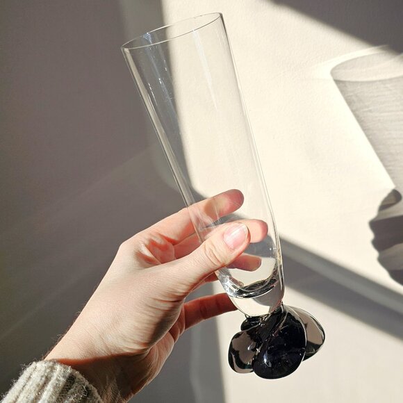 Set of Four Vintage Art Glass Multi-Coloured Footed Drinking Glasses Bareware - Picture 3 of 8